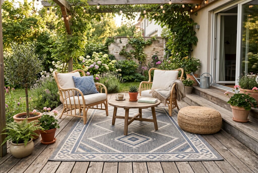 Outdoor Teppiche: Kaufberatung, Styling-Ideen & Pflegetipps